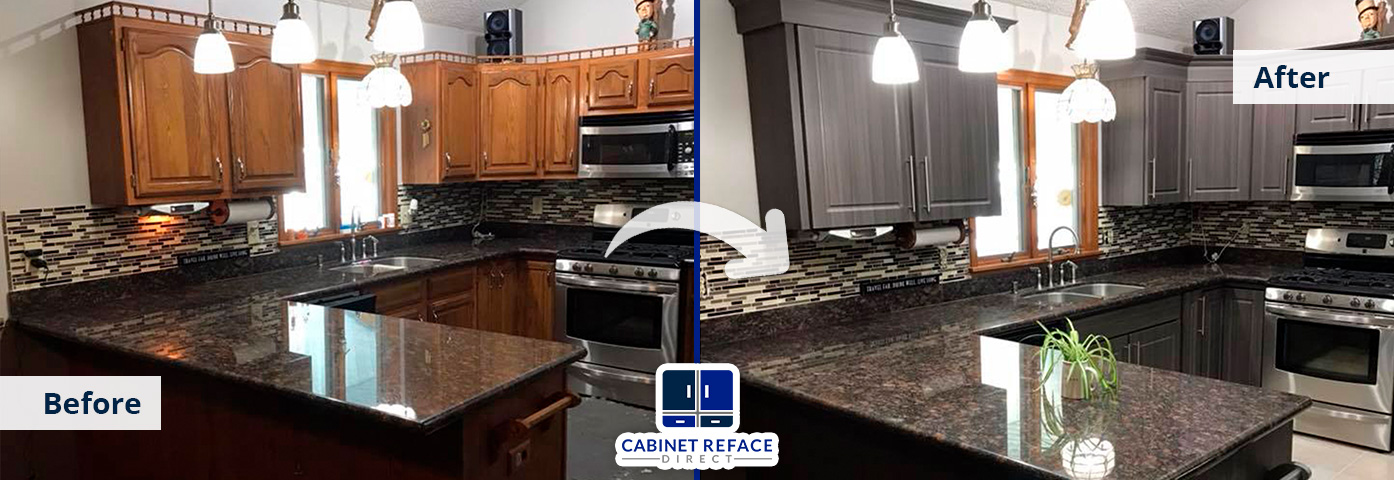 North Fort Myers Cabinet Refacing Before and After With Wooden Cabinets Turning to White Modern Cabinets